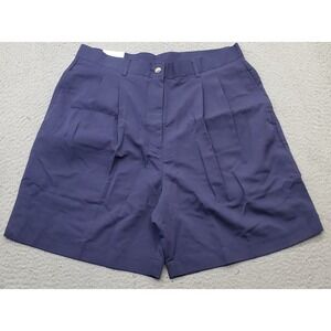 Page‎ & Tuttle Golf Shorts Womens 14 Navy Performance Relaxed Fit Pleated Front
